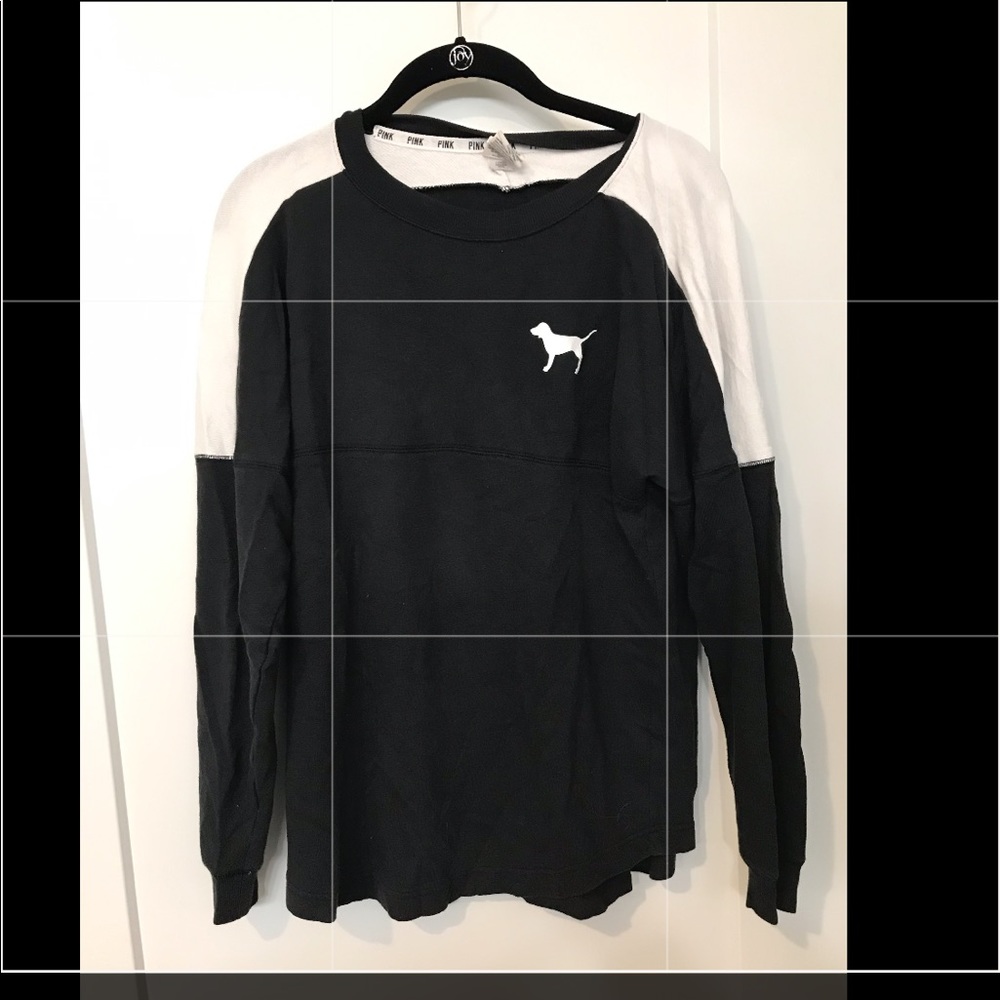 Victoria Secret Black long sleeve varsity tee